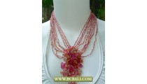 Mix Beading Chockers Necklaces Fashion with Pink Stones